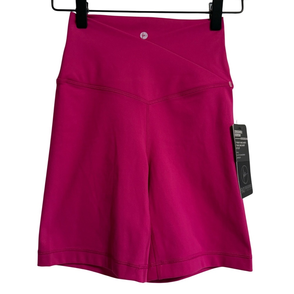 90 Degree by Reflex Womens Wonderlink Crossover 7" Bike Shorts Pink XS